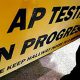 sign saying that ap tests are in progress