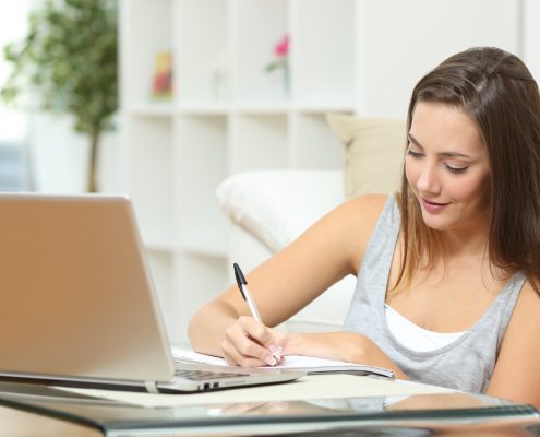 high school student working on history homework