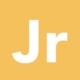 letters Jr on yellow background