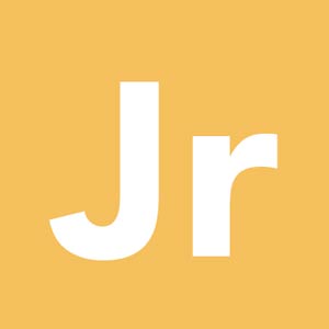 letters Jr on yellow background