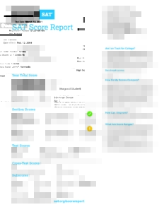 Sample SAT Score Report