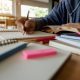 student doing homework