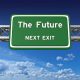 road sign with the future at the next exit